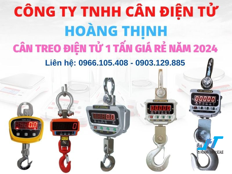 Báo giá cân treo điện tử 1 tấn giá rẻ năm 2024 có tại Cân Hoàng Thịnh