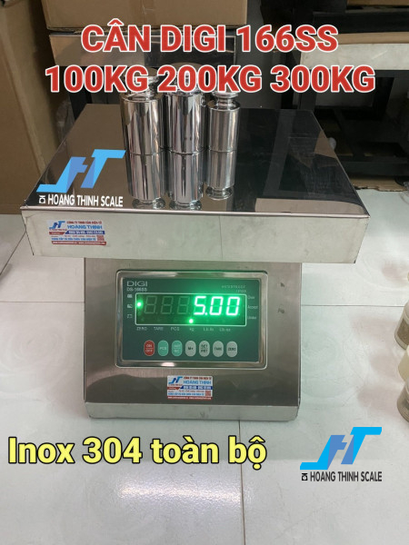 Cân DIGI 166SS 100kg 200kg 300kg Inox 304 toàn bộ tại CÂN ĐIỆN TỬ HOÀNG THỊNH